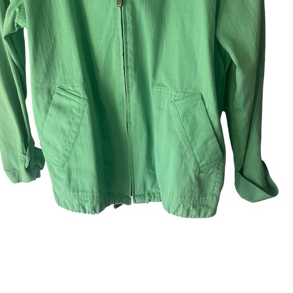 Denim & CO Women's Size Medium Kelly Green Western Chore Coat Jacket - Picture 3 of 8